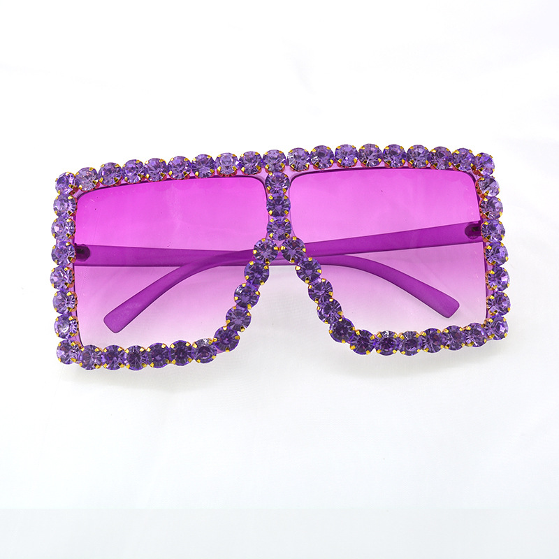 Sunglasses Korean Fashion Tide Diamond Square Sunglasses Anti-ultraviolet Sunglasses Wholesale Nihaojewelry display picture 8