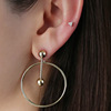 Metal fashionable brand earrings, European style, simple and elegant design