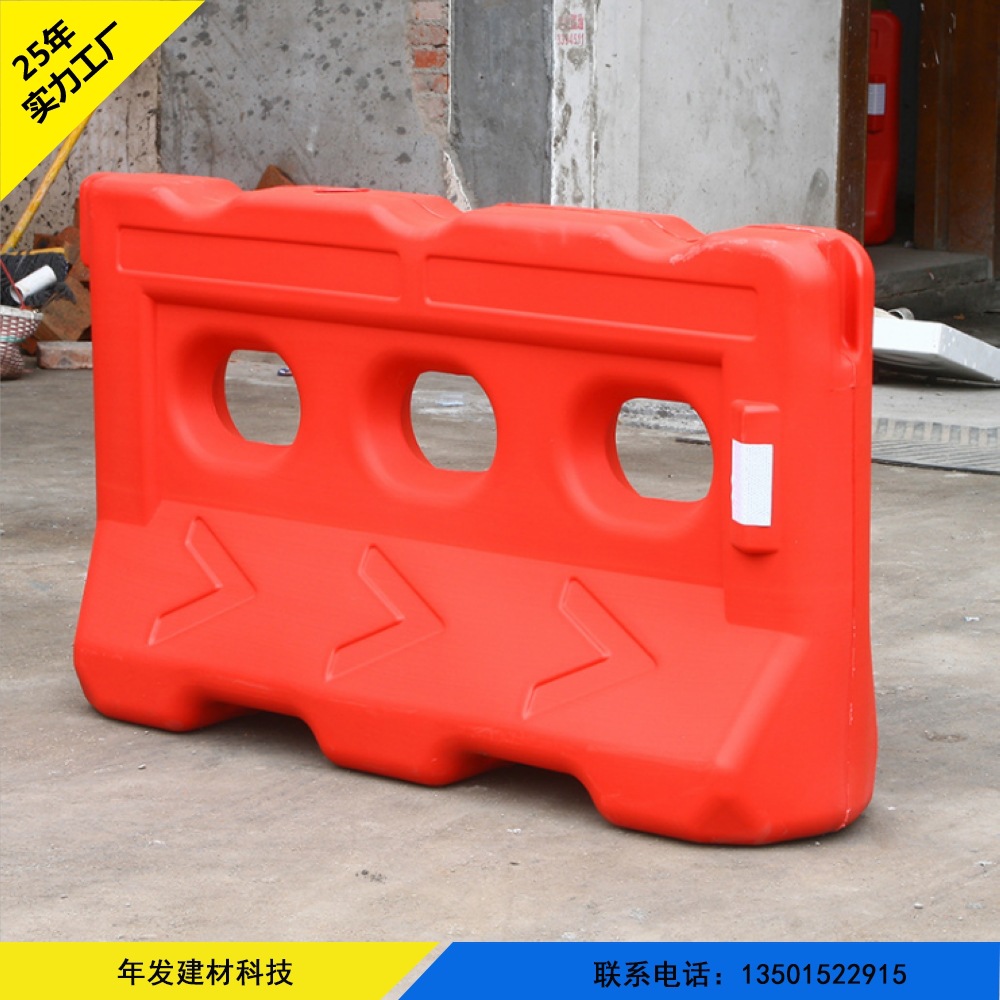 新料三孔水马滚塑道路施工路障防撞小水马市政交通设施注水围挡