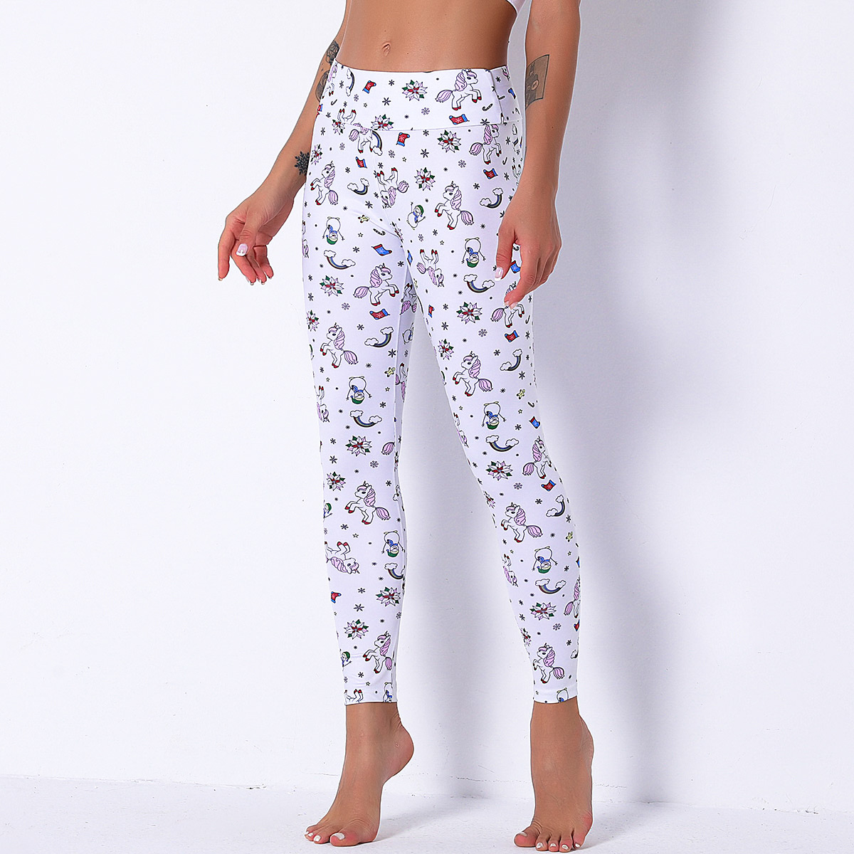 Pantalones de yoga elásticos ajustados de cintura alta, transpirables y de secado rápido NSNS10709
