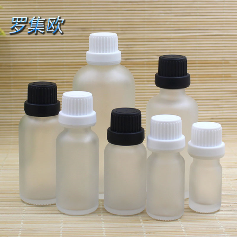 5/10/15/20/30/50/100ml透明磨砂玻璃精油瓶化妆品分装空瓶大头盖