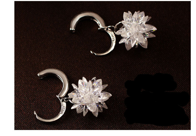 Pendientes de plata esterlina 925 pendientes de flores de hielo al por mayor estilo coreano joyería de plata esterlina pendientes de moda