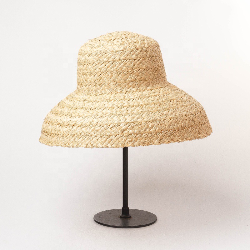 Unisex Simple Style Solid Color Crimping Straw Hat display picture 7