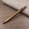 Tungsten steel head Bronze pen handmade machine gun pen Creative retro pure copper bolt bamboo style tactical pen