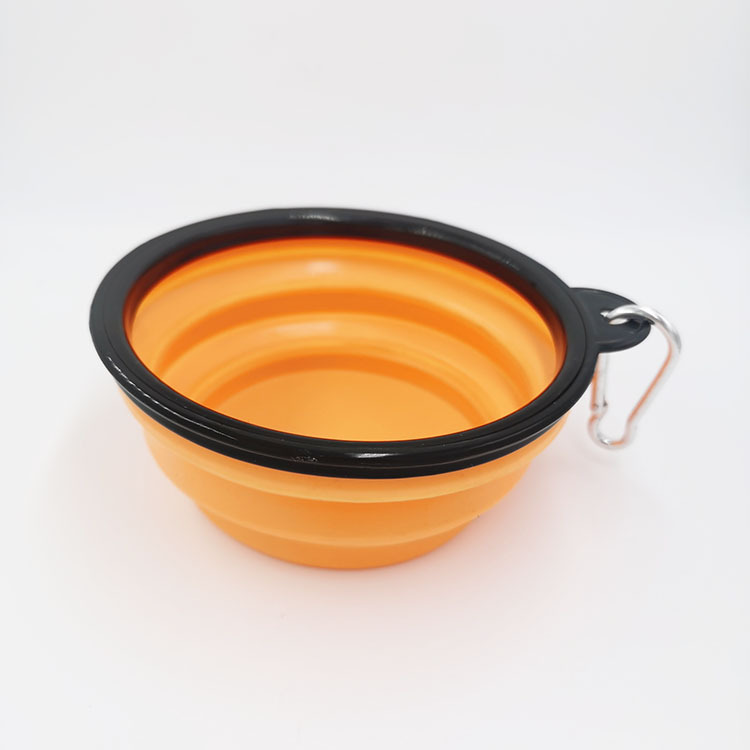 TPE pequeño tamaño plegable PET tazón de silicona perro gato agua fuera gancho portátil comida tazón mascota vajilla