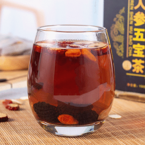 Ginseng Five Treasures Tea, Huangjing Mulberry Combination Tea, Wolfberry Tea Boxed Alternative Herbal Tea, Dou Kuai Delivery