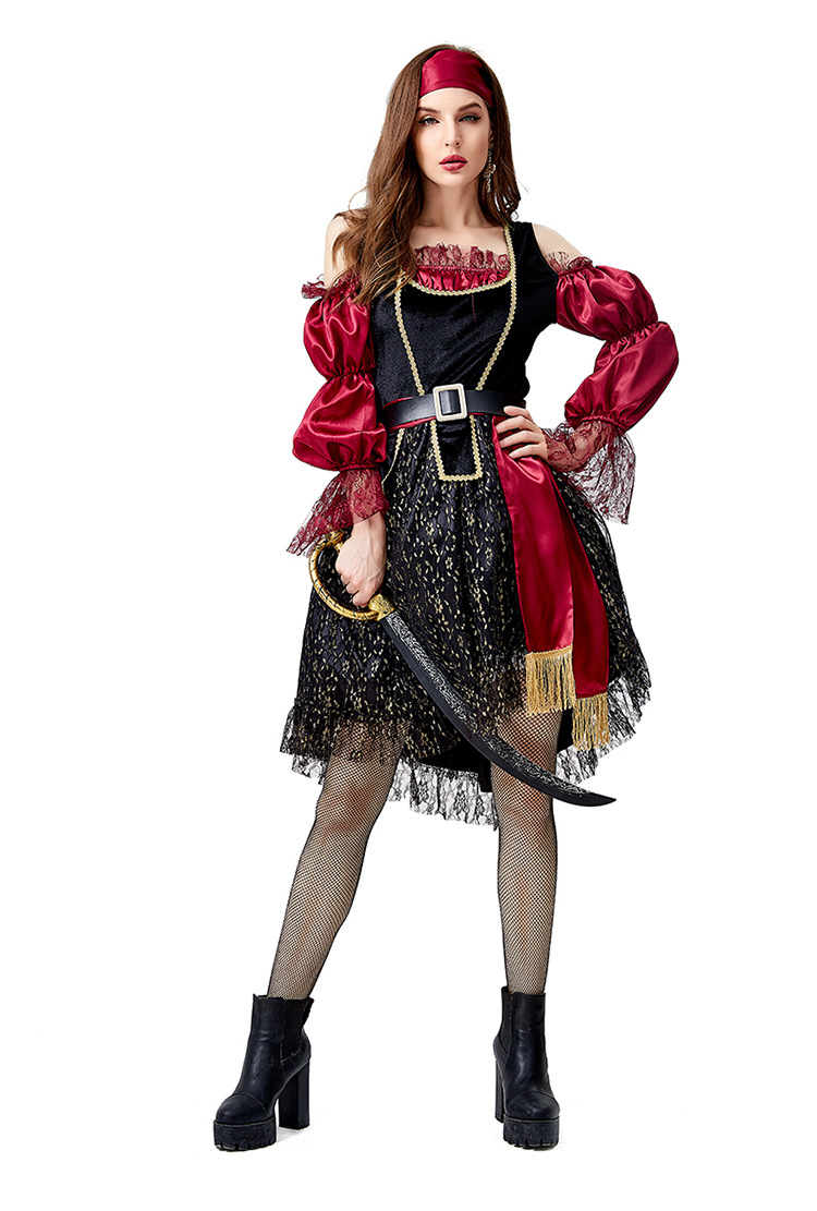 Halloween medieval Western pirate cosplay dress nihaostyles wholesale halloween costumes NSPIS79050