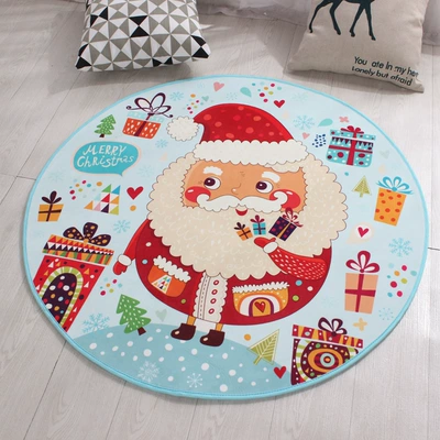 Avtomobil döşəmə paspasları — room coffee table round carpet - santa-claus-80cm-diameter-round