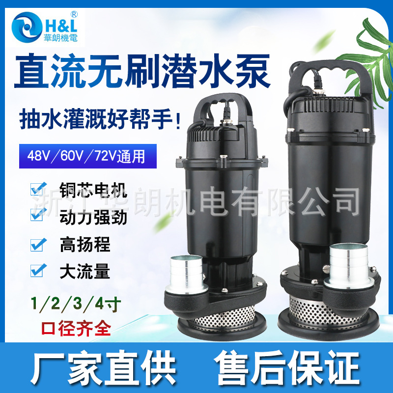 厂家批发新款无刷潜水泵直流电瓶车清水泵家用河道抽水泵农田浇灌|ru