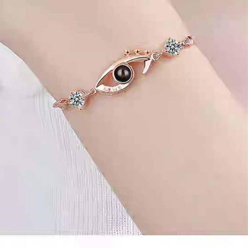 Fashion Eye Copper Plating Hollow Out Inlay Zircon Bracelets 1 Piece