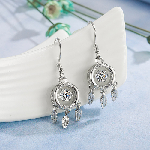 Japanese and Korean version of the forest style literary and artistic dream catcher earrings for women, dream catcher ear hooks, literary and artistic Internet celebrity earrings and earrings
