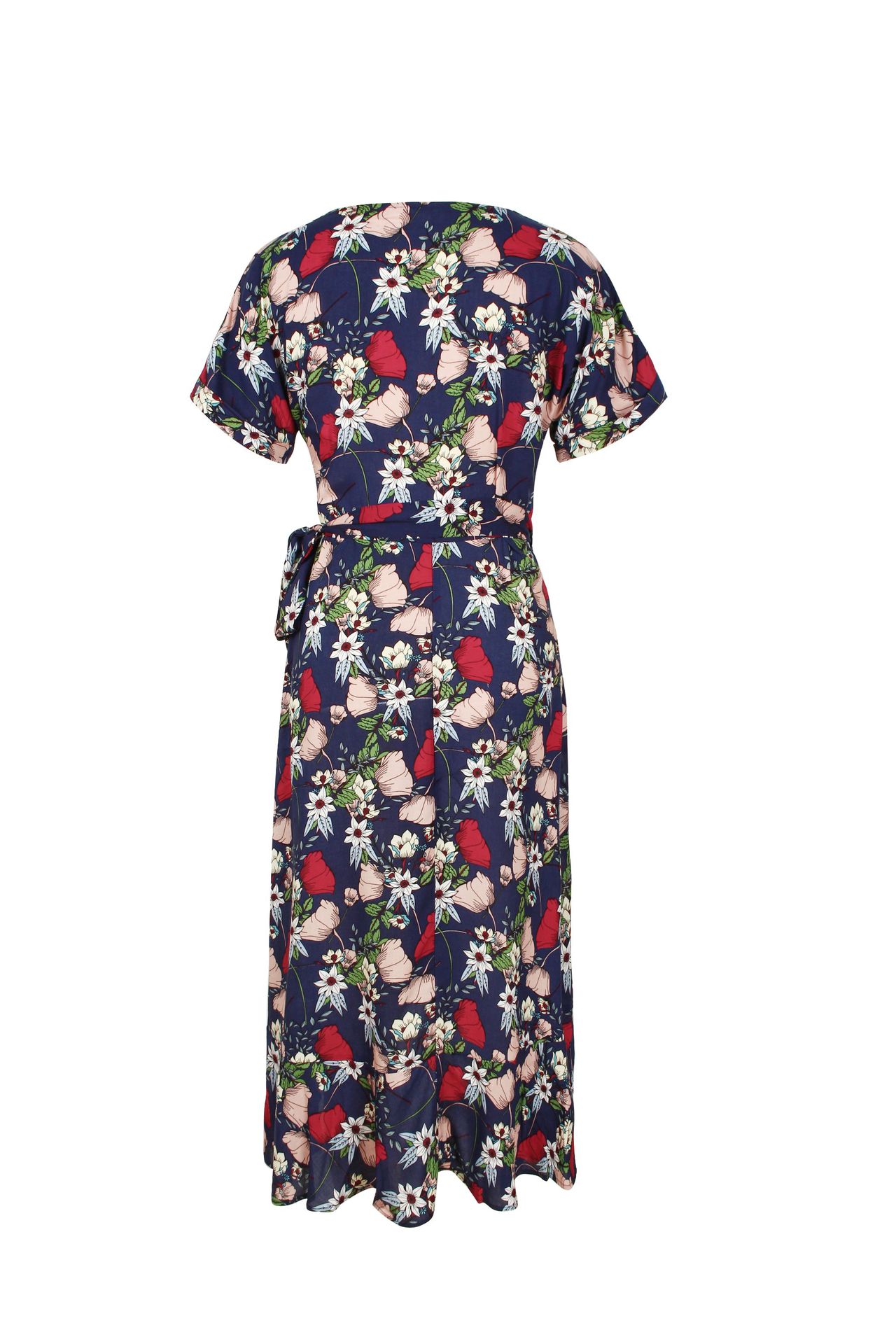 printed short-sleeved midi dress  NSDY29158