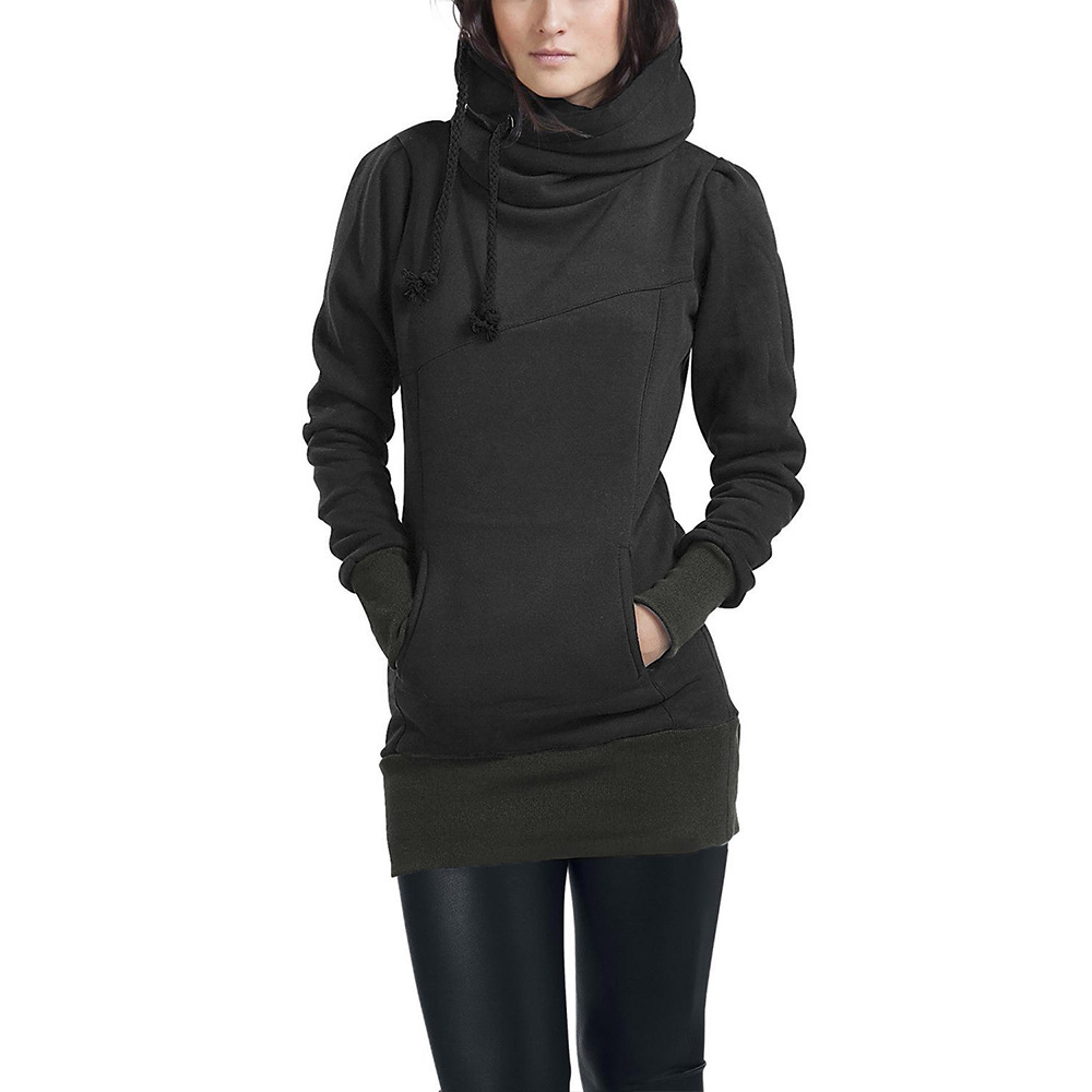 new long-sleeved hooded drawstring waist sweatshirt  NSSA40036