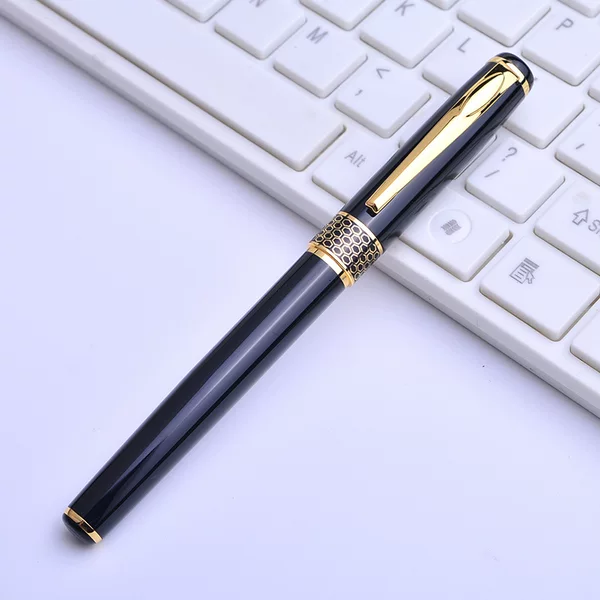Business Office Signature Pen, Luxurious Metal Rod Ballpoint Pen, 0.5mm Black Ink, Anti-Fall, Durable, No Paint Chipping