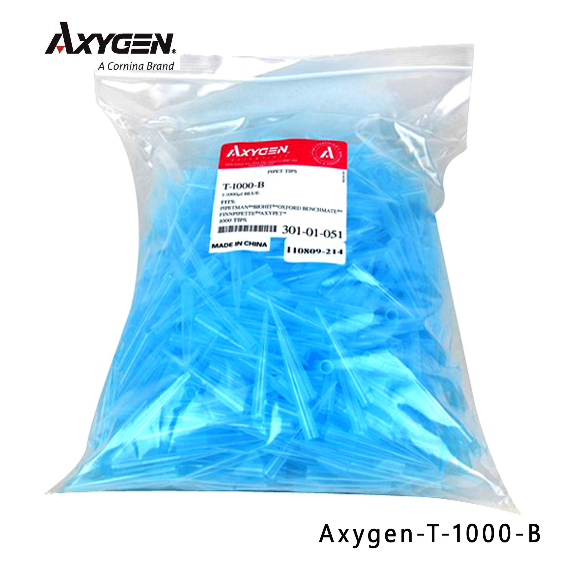爱思进Axygen T1000B 1000ul蓝吸头 1000支/包；5包/箱阿里巴巴