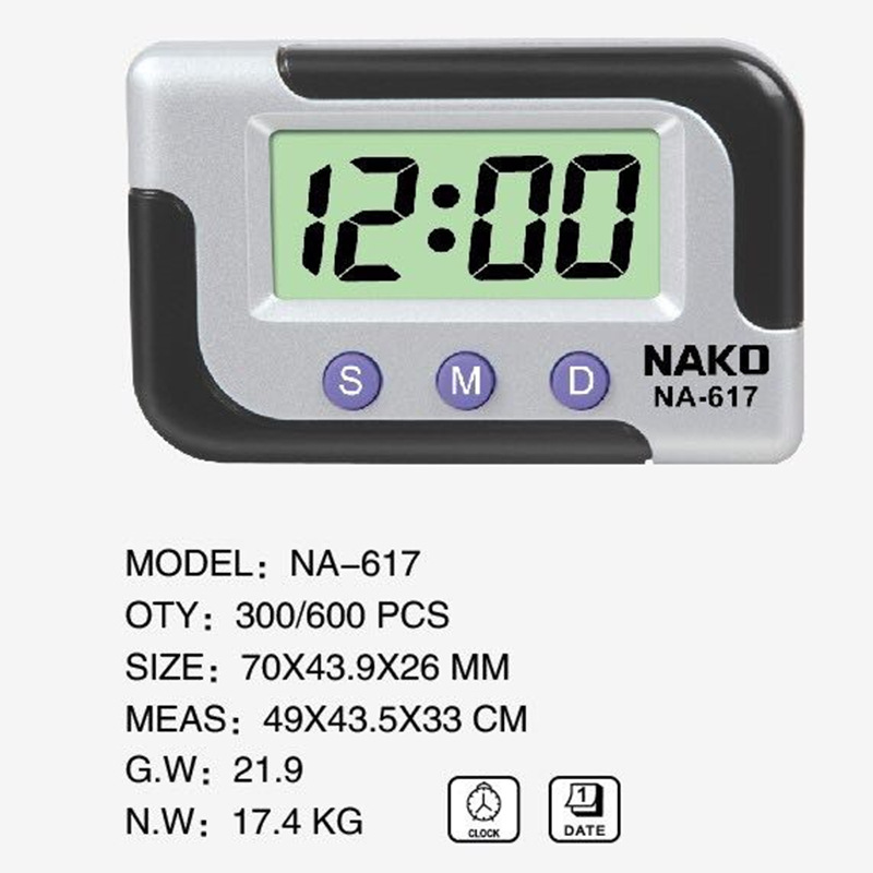 廠家直供 NAKO NA-617 車載電子鍾 迷妳電子鍾 小鬧鍾 秒表