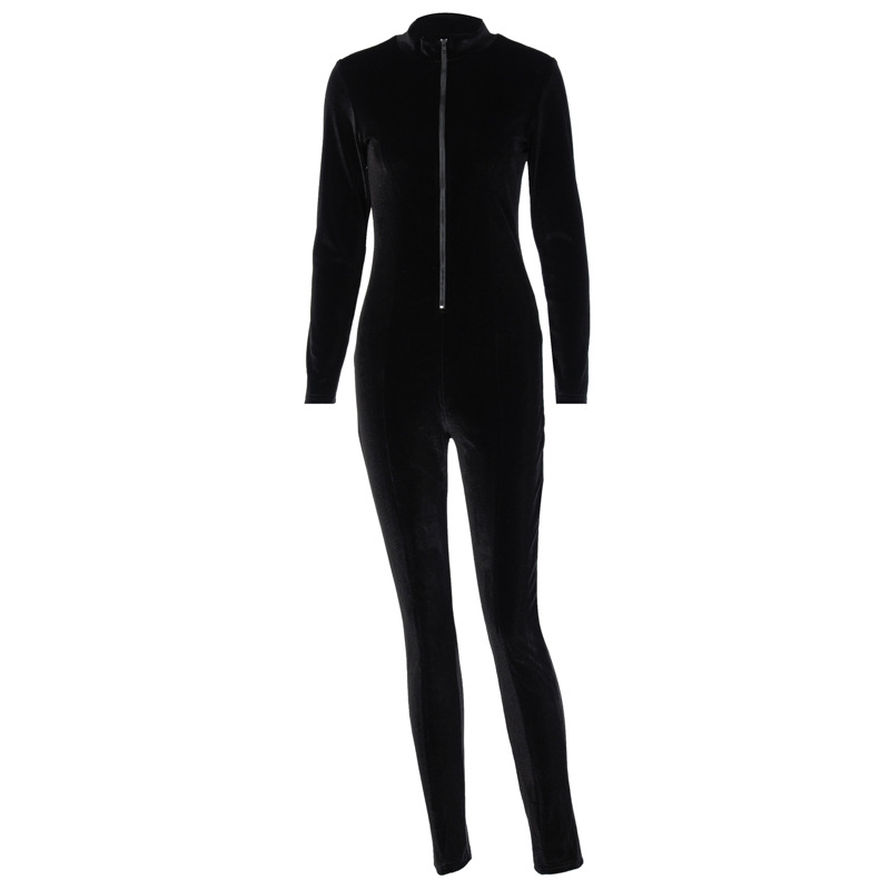 slim long-sleeved zipper jumpsuit wholesale women s clothing Nihaostyles NSHTL67609