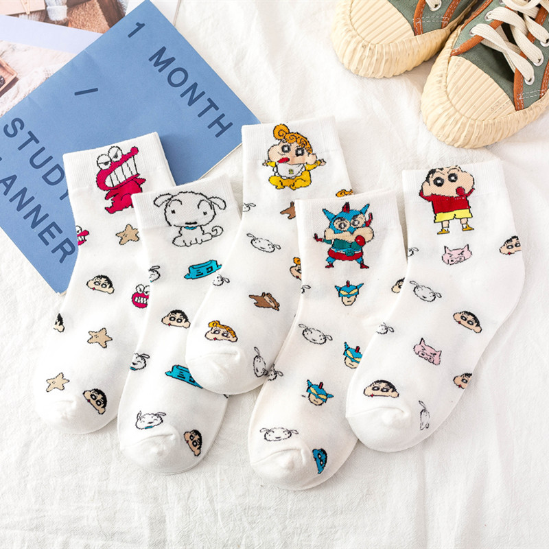 Japanese new women's socks spring and summer cartoon cute animation ladies tube socks Korean academic style cotton socks wholesale