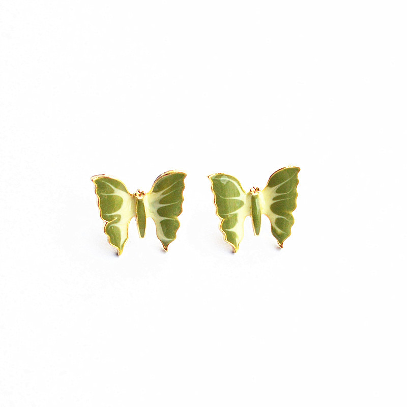 Women'S Gender Stoving Varnish Design S925 Silver Needle Korean Butterfly Simple Earrings