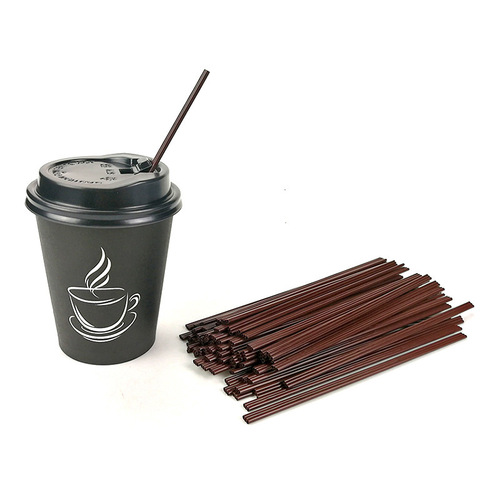 Coffee straw disposable single independent paper packaging three-hole coffee stirring stick hot drink milk tea stirring stick wooden