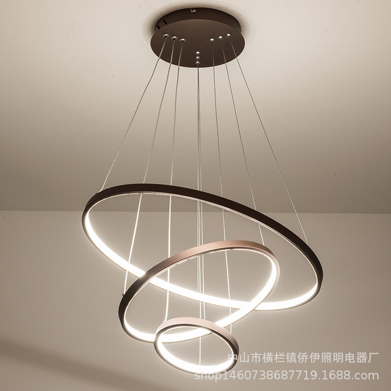 铝材环形吊灯餐厅LED样板房现代简约时尚客厅铝材环形吊灯-阿里巴巴