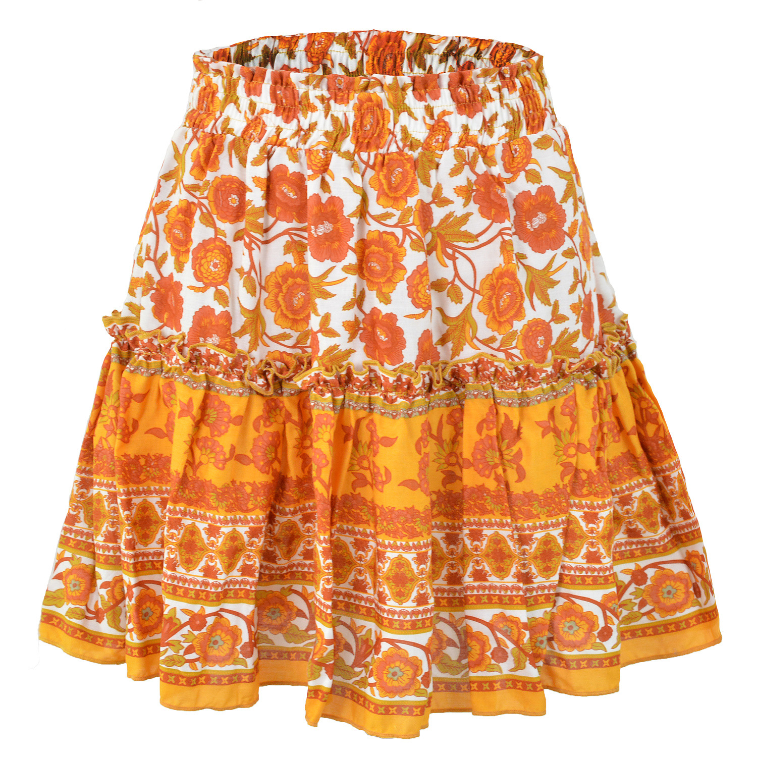 Printing Bohemian Ethnic Ruffled Skirt - Skirts - Uniqistic.com