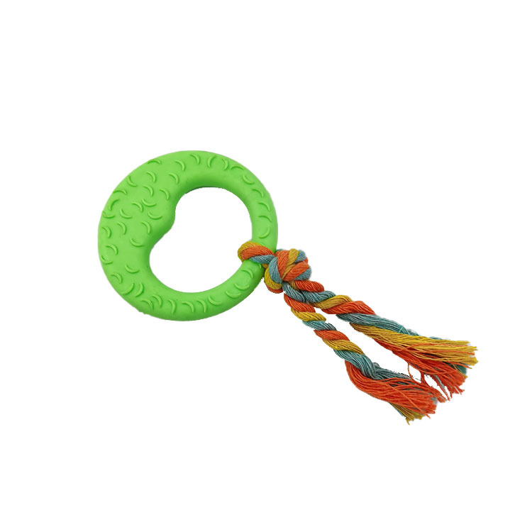 Suministro directo de fábrica TPR perro cuerda Luna molar mordedura resistente nudo de algodón juguete entrenamiento juguete para mascotas al por mayor