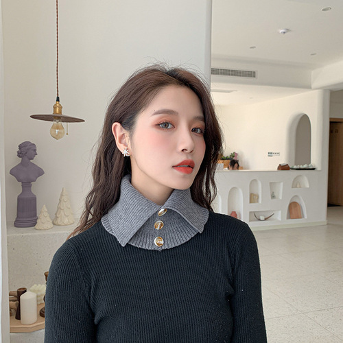 Fake collar Detachable Blouse Dickey Collar False Collar Chic button fake collar pure knitted small neck neck for women