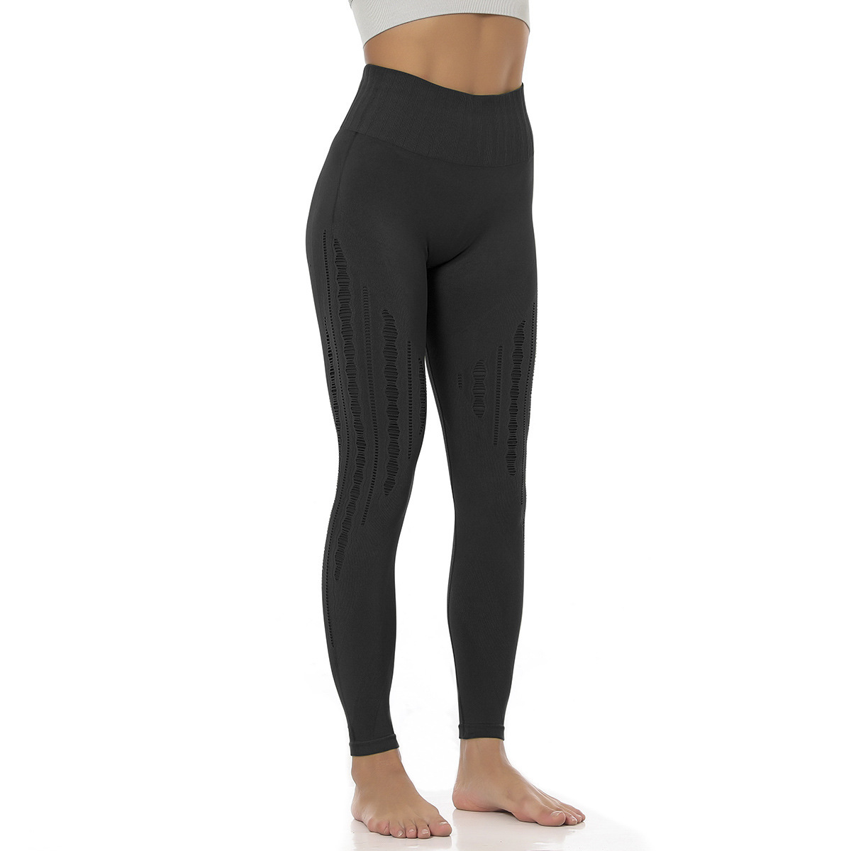 Mesh Breathable Quick-Drying Seamless High Waist Fitness Pants NSLX22862