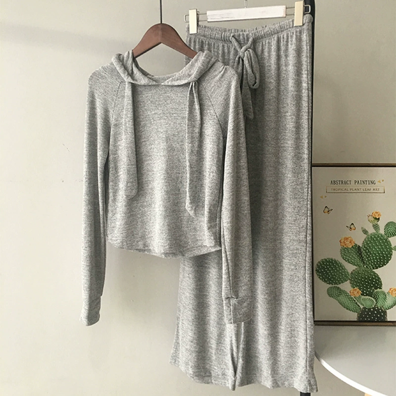 2021 японская и Корейская женская одежда на весну и осень, повседневный спортивный костюм в западном стиле, уменьшающий возраст, женский популярный в Интернете маленький комплект с широкими штанинами из двух предметов