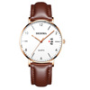 Ultra thin waterproof quartz watch, trend belt, 2023 collection, genuine leather