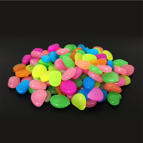 Cross-border luminescent pebble fish tank water garden landscape colorful night light stones, 100 pieces of luminous transparent pebbles