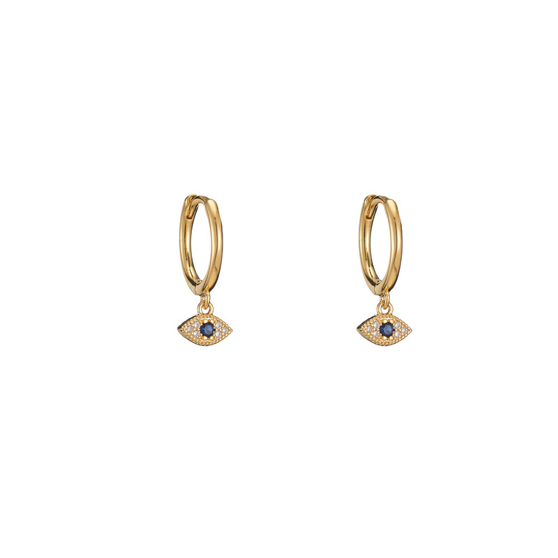 925 plata esterlina Ojo del Diablo diamante oreja hebilla estilo coreano elegante de moda del todo-fósforo de las mujeres pendientes de nicho de lujo ligero