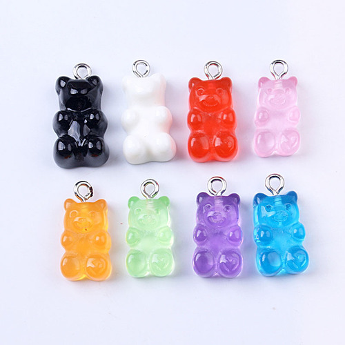New bear resin keychain pendant diy jewelry accessories stationery mobile phone case accessories headwear necklace pendant