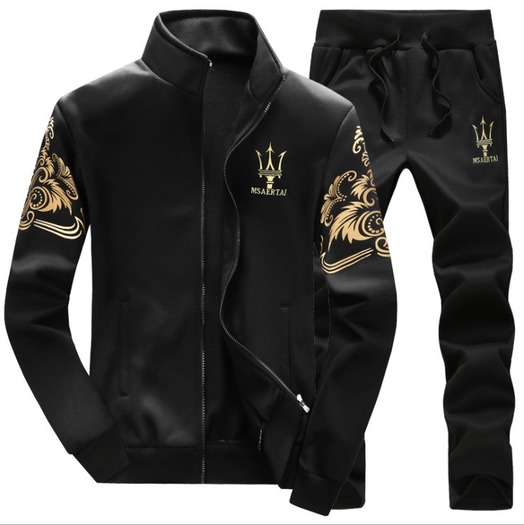 Spring and Autumn Sports Maserati Suit Casual Long Sleeve Jacket Men's Vertical Collar Sweatshirt Factory Direct M-9XL