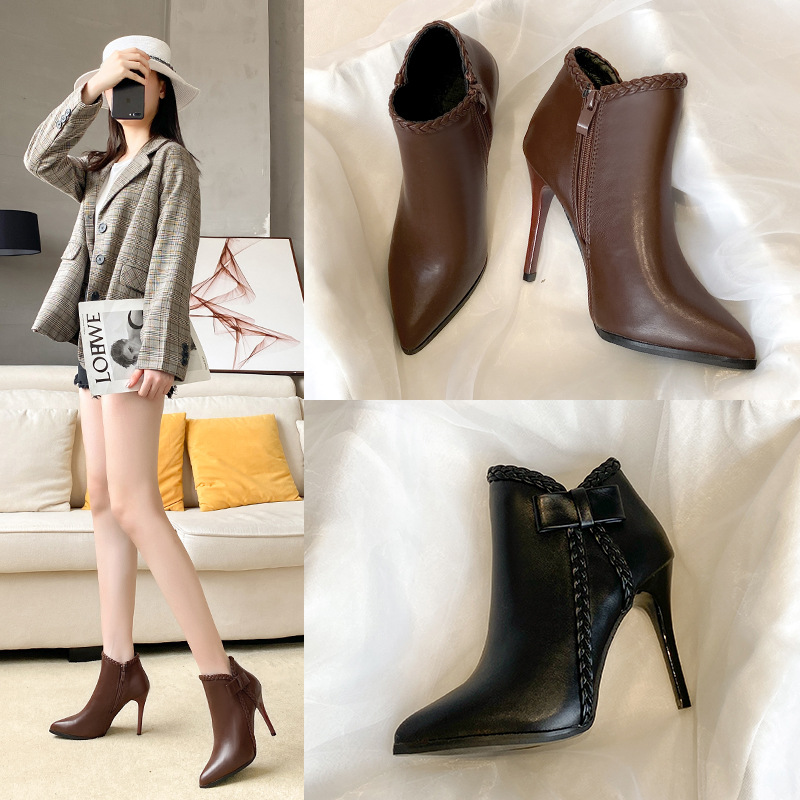 Fall/Winter 2021 New Boots Women Chelsea Fashion Versatile Black Stiletto Boots High Heels Pointy Martin Boots