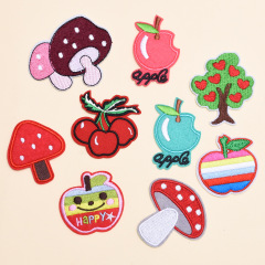 Cartoon patch fabric adhesive patch DIY clothing repair patch small hole decoration fruit embroidery patch flower sticker