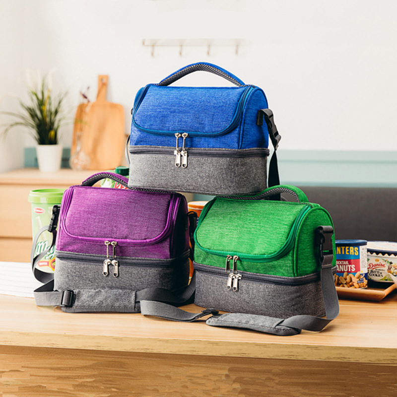 Home & Garden New cartoon double layer lunch bag Manufacturers can Oxford cloth crossbody student lunch children's lunch box bag_voghion.com