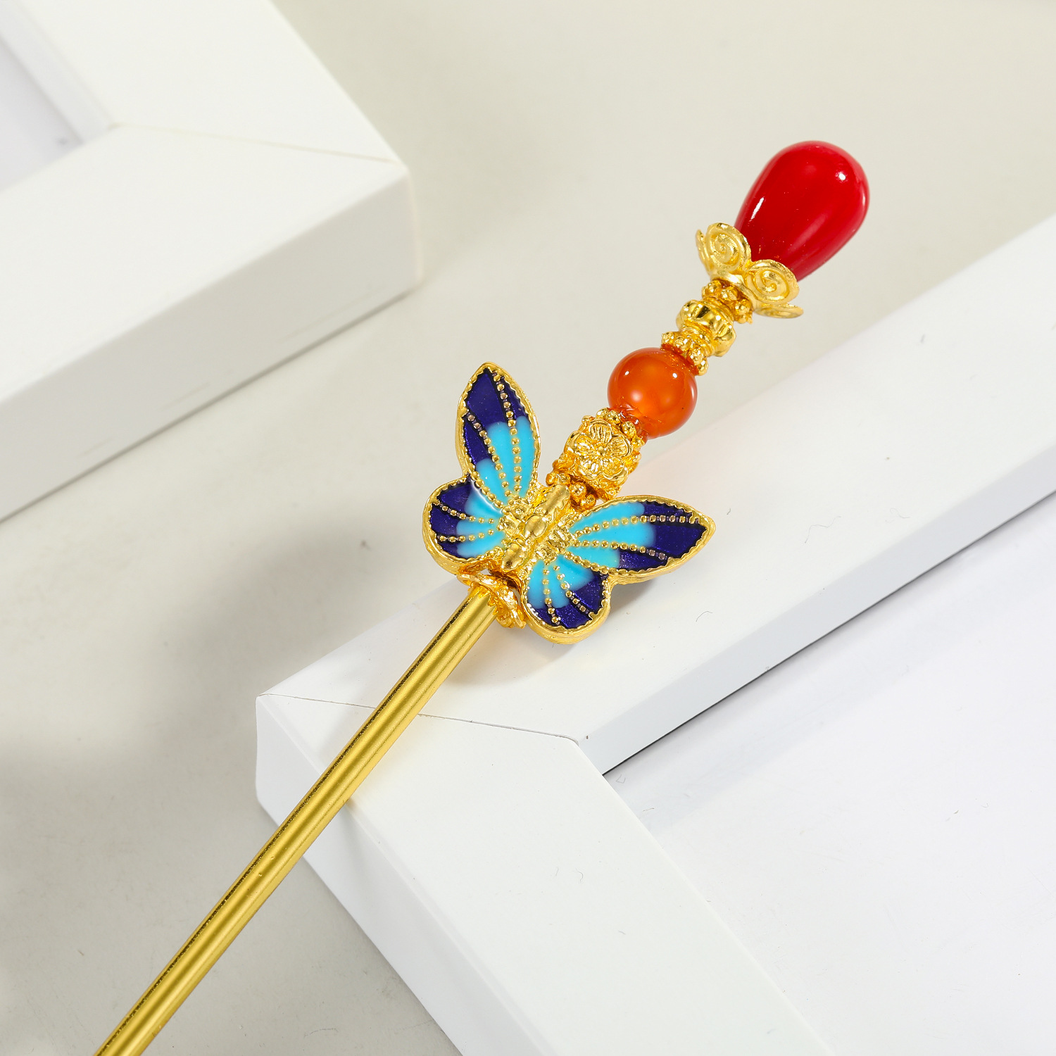 Classic Cloisonne Hairpin Painted Enamel Ancient Style Hairpin Pearl Han Style Hair Accessories Super Fairy Wholesale Nihaojewelry display picture 7