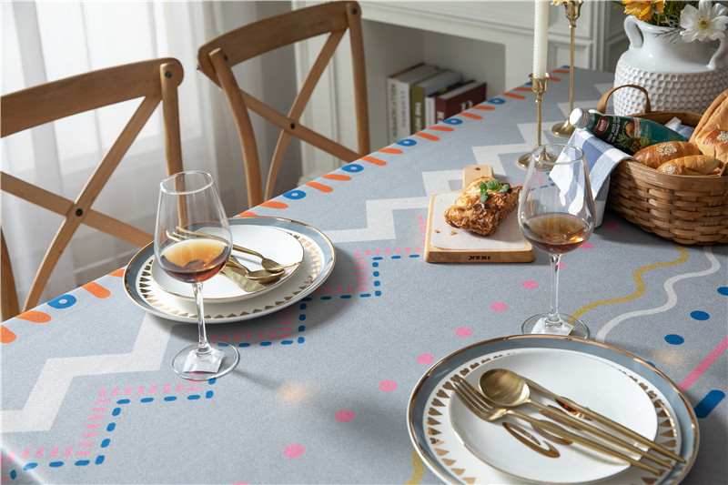 Thickened Polyester Cotton Linen Modern Simple Printed Tablecloth Rectangular Coffee Dining Table Cloth One_voghion.com