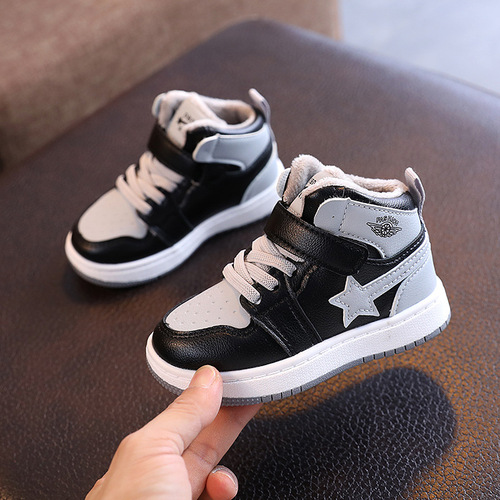 Generation of winter second-cotton children's shoes, girls' warm sneakers, dad's shoes, trendy children's sneakers, small and medium-sized sneakers