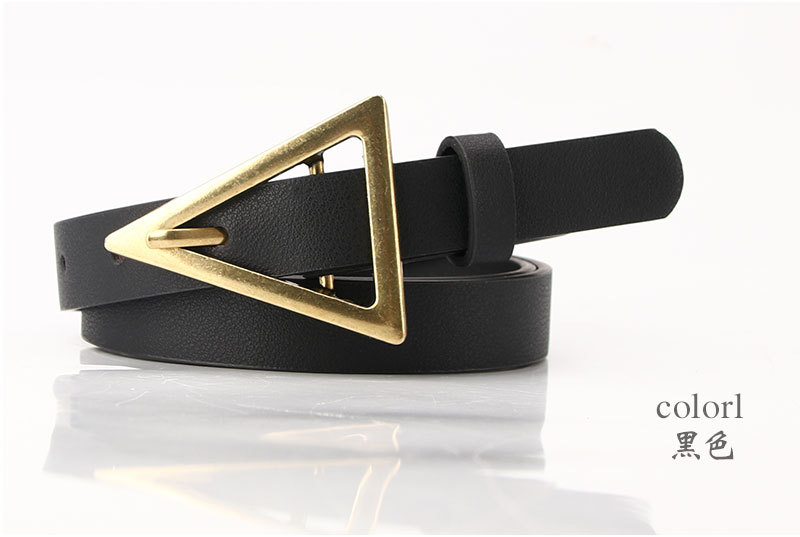 Fashion Triangle Buckle Thin Belt Personality Decorative Belt display picture 1