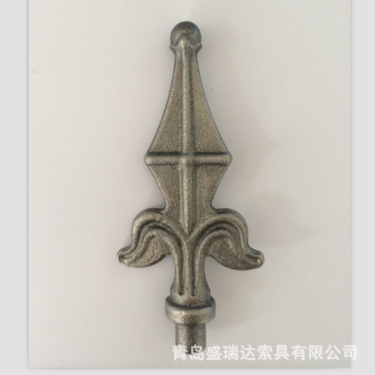 山东省青岛市铁艺配件锻打熟铁矛头枪尖装饰铁艺花件护栏配件非铸