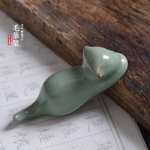 Practice Celadon Pen Rest Every Day Ceramic Brush Four Treasures of the Study Supplies Multifunctional Ruler Weight Paper Pen Mountain Pen Rest