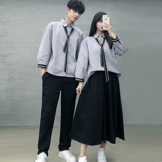韩版英伦风毕业班服套装宽松学院风男女校服高中生运动会演出制服