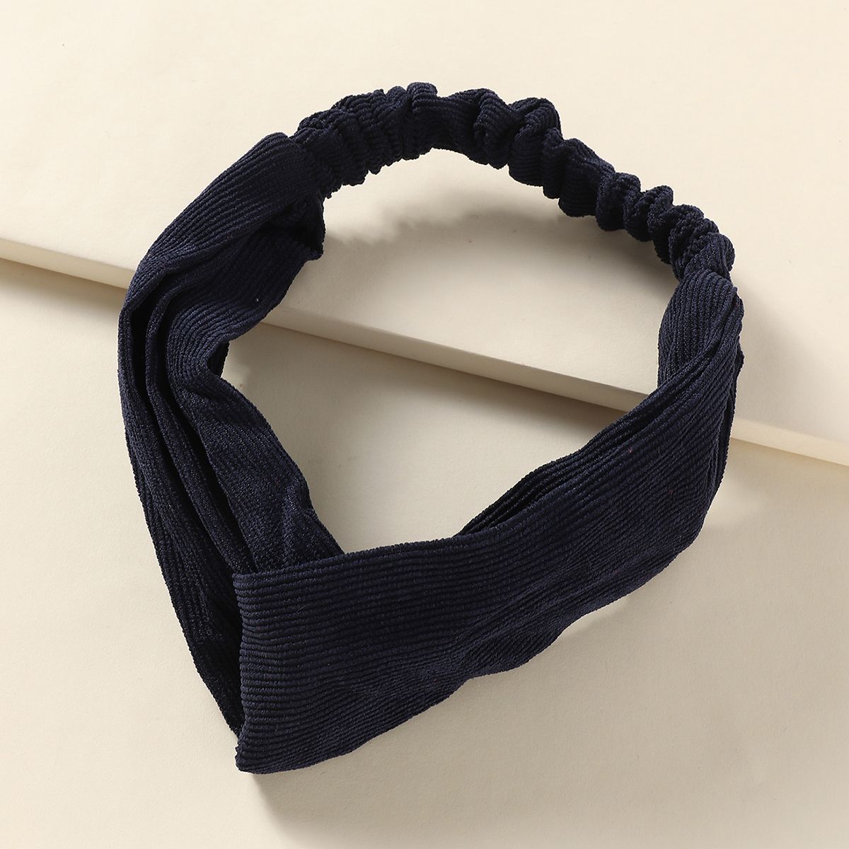 Cross-border New Arrival Navy Blue Headband Korean Style Student Plaid Geometric Hair Band All-matching Female Sweet Hair Accessories Female display picture 10