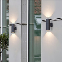 圓形鋁管壁燈E27GU10燈座壁燈室內戶外雙頭上下照發光方形壁燈