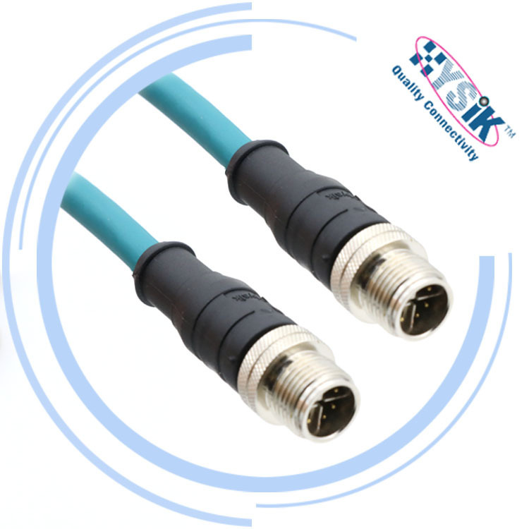 Industrial Ethernet M12 8-core X-type Aviation plug transmission gigabit network speed connector over class 6 network cable