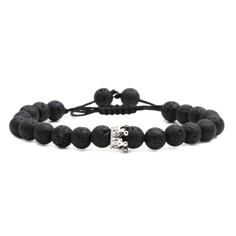 Volcanic Stone Crown Braided Bracelet