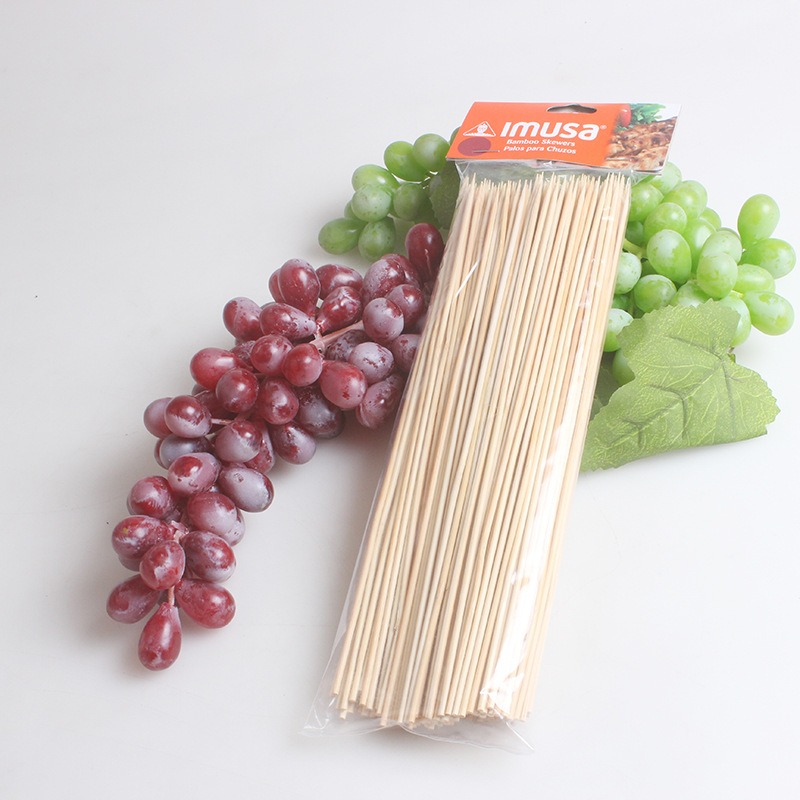 Fábrica personalizada desechable palo de bambú palo de barbacoa bambú fruta tenedor cadena incienso picante caliente barbacoa larga cadena